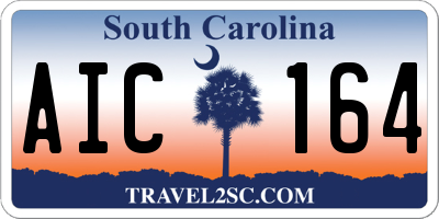 SC license plate AIC164