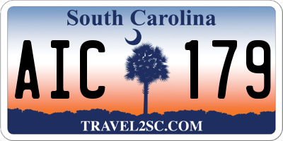 SC license plate AIC179