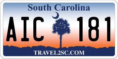 SC license plate AIC181