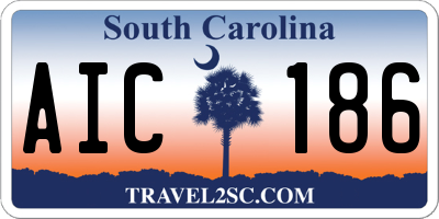 SC license plate AIC186