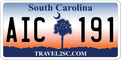 SC license plate AIC191