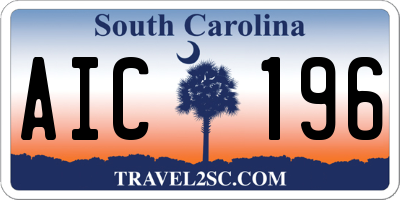 SC license plate AIC196