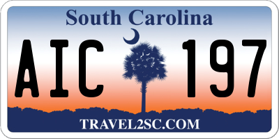 SC license plate AIC197