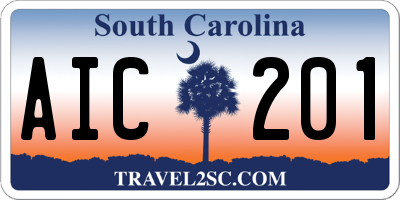 SC license plate AIC201