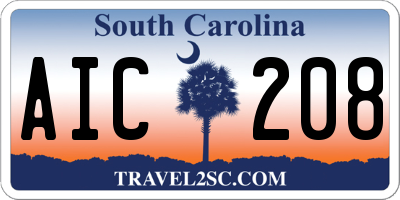 SC license plate AIC208