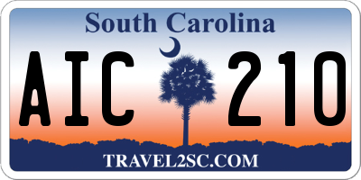 SC license plate AIC210