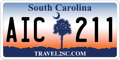 SC license plate AIC211