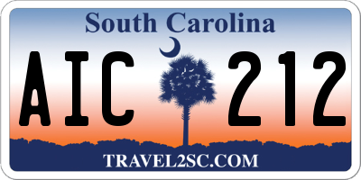 SC license plate AIC212