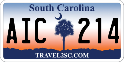 SC license plate AIC214
