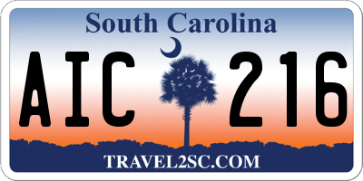 SC license plate AIC216