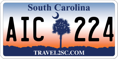SC license plate AIC224