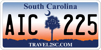 SC license plate AIC225