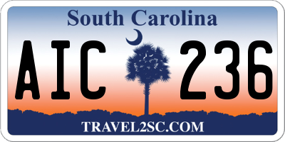 SC license plate AIC236