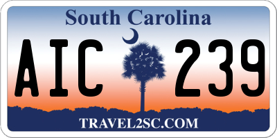 SC license plate AIC239