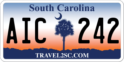 SC license plate AIC242