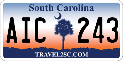 SC license plate AIC243