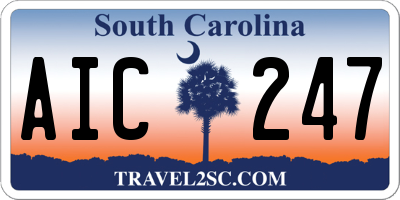 SC license plate AIC247