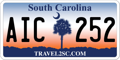 SC license plate AIC252