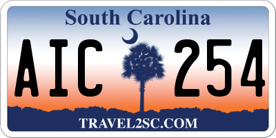SC license plate AIC254