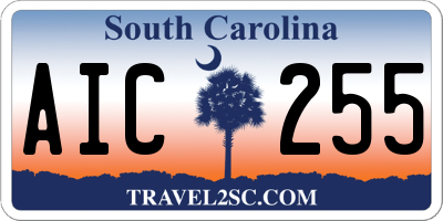 SC license plate AIC255