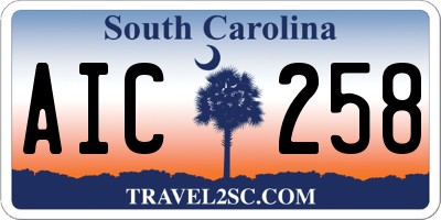 SC license plate AIC258