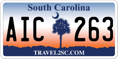 SC license plate AIC263