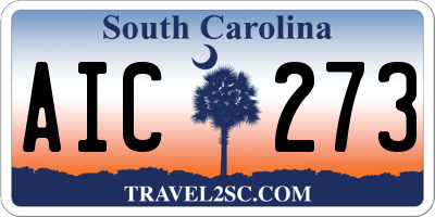 SC license plate AIC273