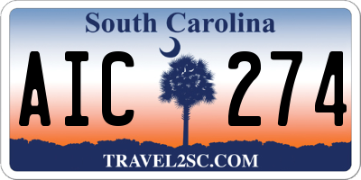 SC license plate AIC274