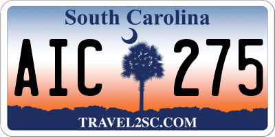 SC license plate AIC275