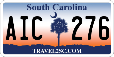 SC license plate AIC276