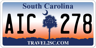 SC license plate AIC278