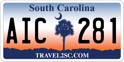 SC license plate AIC281