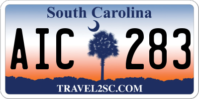 SC license plate AIC283
