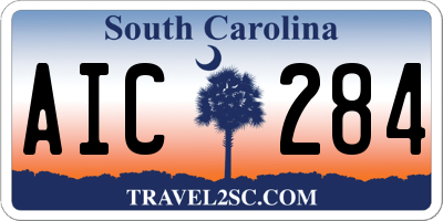 SC license plate AIC284