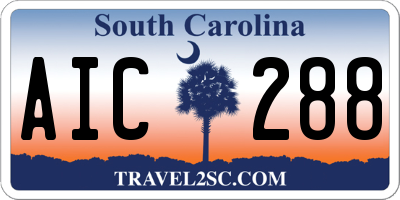 SC license plate AIC288