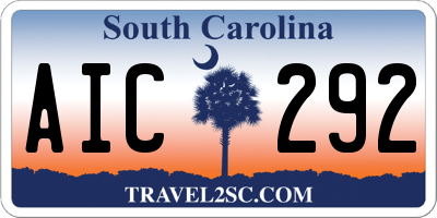 SC license plate AIC292