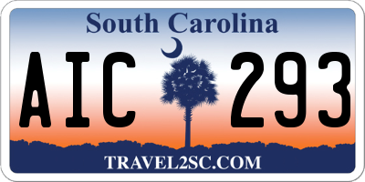SC license plate AIC293