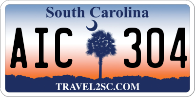 SC license plate AIC304