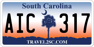 SC license plate AIC317