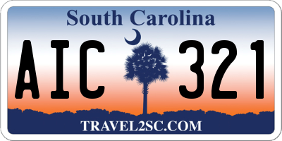 SC license plate AIC321
