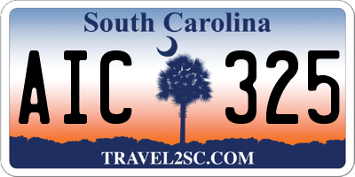 SC license plate AIC325