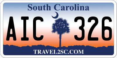 SC license plate AIC326