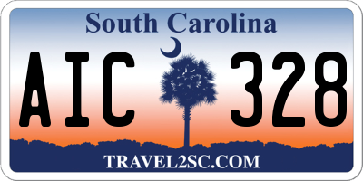 SC license plate AIC328