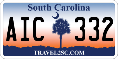 SC license plate AIC332