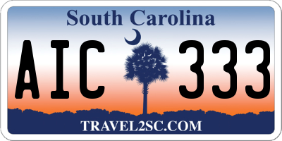 SC license plate AIC333