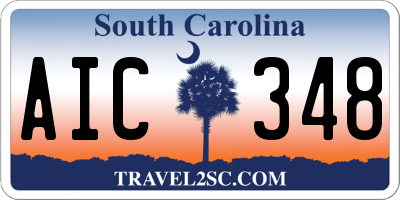 SC license plate AIC348