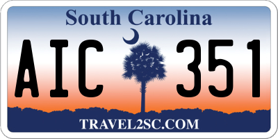 SC license plate AIC351