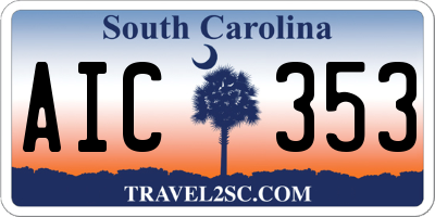 SC license plate AIC353