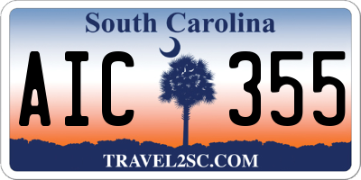 SC license plate AIC355