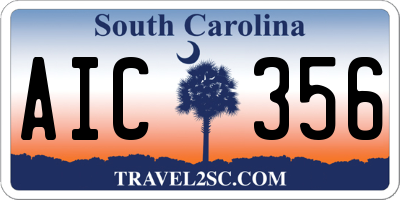 SC license plate AIC356